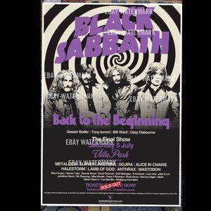 Black Sabbath Ozzy Osborne final concert poster 2025 Birmingham RARE
